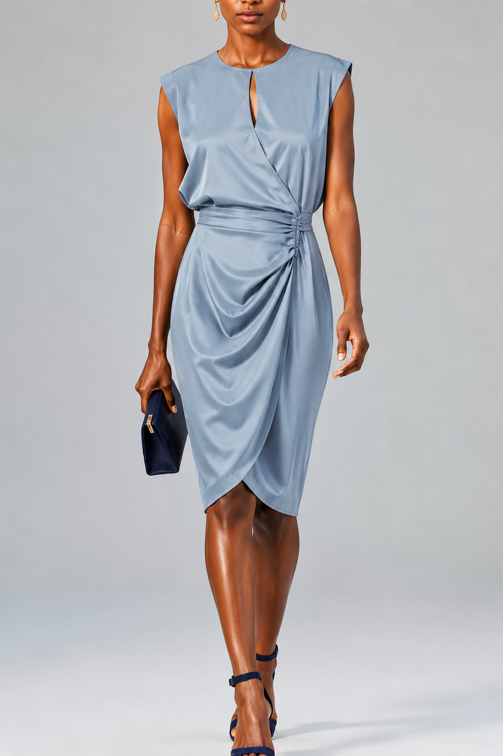 Adélaïde | Robe de soirée sexy et élégante Bleu clair, photo studio