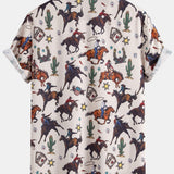 Ensemble — chemise à imprimé western & short de bain à cordon