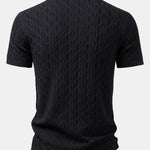 Ensemble — chemise en maille jacquard torsadé & pantalon fuselé coupe slim