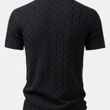 Ensemble — chemise en maille jacquard torsadé & pantalon fuselé coupe slim
