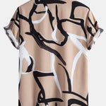 Ensemble — chemise à imprimé abstrait & short de bain uni à cordon