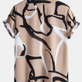 Ensemble — chemise à imprimé abstrait & short de bain uni à cordon