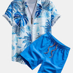 Ensemble — chemise à imprimé feuilles tropicales & short de bain à cordon