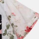 Ensemble Améline — chemise à imprimé floral bicolore & short de bain