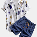 Ensemble — chemise à imprimé coups de pinceau & short de bain