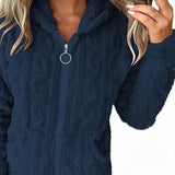 Marie | Sweat zippé à capuche en maille torsadée