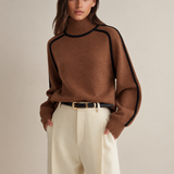 Thérèse | Pull à col roulé et liseré contrasté