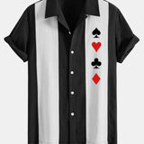 Chemise bowling patchwork en lin à imprimé poker