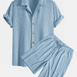 Ensemble — chemise cubaine en éponge à texture animale & short