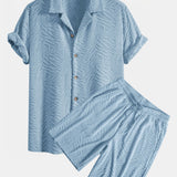 Ensemble — chemise cubaine en éponge à texture animale & short