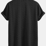 Ensemble — chemise cubaine jacquard à damier floral & pantalon en lin