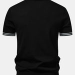 Ensemble — polo en maille jacquard torsadé à bordure contrastante & pantalon fuselé