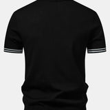 Ensemble — polo en maille jacquard torsadé à bordure contrastante & pantalon fuselé