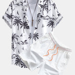 Ensemble — chemise à imprimé palmiers tropical & short de bain à cordon