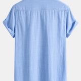 Améline — Chemise en lin à col officier et manches courtes