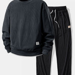 Ensemble — sweat en velours côtelé extensible 2 en 1 à col rond & pantalon en velours côtelé