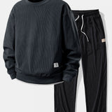 Ensemble — sweat en velours côtelé extensible 2 en 1 à col rond & pantalon en velours côtelé