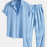 Ensemble — chemise côtelée coupe ajustée & pantalon côtelé à jambe droite