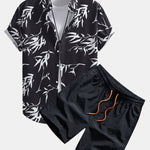 Ensemble — chemise à imprimé feuilles de bambou & short de bain