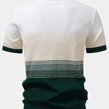 Ensemble — polo en maille rayée dégradée & pantalon fuselé coupe slim