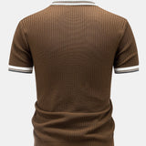 Ensemble — polo en maille à bordure contrastante & pantalon fuselé coupe slim