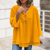 Marion | Blouse à double ourlet et col zippé