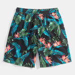Ensemble Capucine — chemise à imprimé plantes tropicales & short de bain à cordon