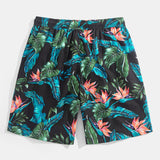 Ensemble Capucine — chemise à imprimé plantes tropicales & short de bain à cordon