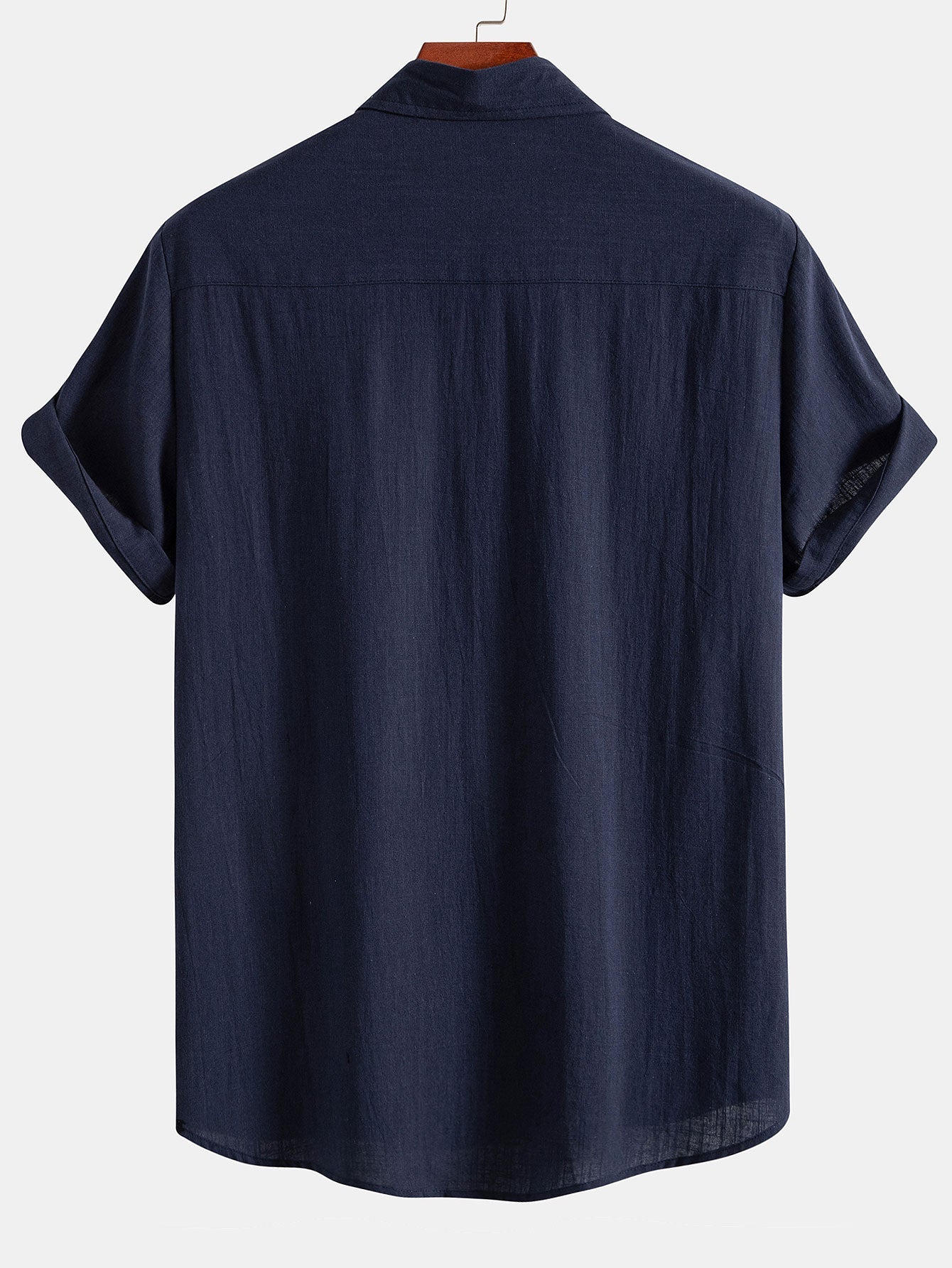Chemise boutonnée en lin contrastant