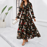 Lydie | Robe élégante à motif fleuri