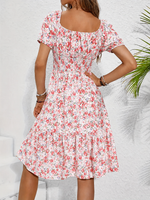 Maëlle | Robe d'été à taille smockée et col carré