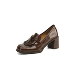 Mocassins à Talon Carré Vernis