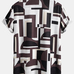 Ensemble Améline — chemise à imprimé géométrique color block & short de bain
