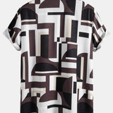 Ensemble Améline — chemise à imprimé géométrique color block & short de bain