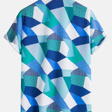 Ensemble Sidonie — chemise à imprimé géométrique color block & short de bain