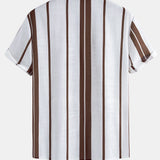 Chemise cubaine en lin rayé