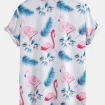 Ensemble — chemise à imprimé flamants roses et feuilles & short de bain