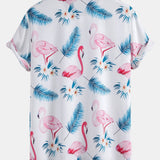 Ensemble — chemise à imprimé flamants roses et feuilles & short de bain