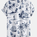 Ensemble — chemise à imprimé nautique & short de bain à rayures verticales et cordon