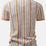 Ensemble — chemise crochetée ajourée rayée & pantalon en lin à jambe droite