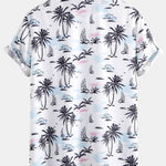 Ensemble — chemise à imprimé palmiers et voiliers & short de bain mi-long à cordon