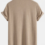 Ensemble — chemise cubaine en éponge rayée & short en éponge rayé