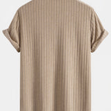 Ensemble — chemise cubaine en éponge rayée & short en éponge rayé