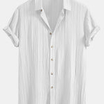 Ensemble Améline — chemise texturée froissée & short de bain à imprimé rayé