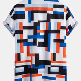 Ensemble Améline — chemise à imprimé rayé color block & short de bain