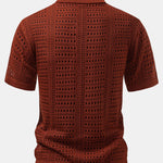 Ensemble — polo crocheté à col V & short texturé froissé à cordon