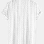Ensemble — chemise cubaine jacquard géométrique & short texturé froissé à cordon