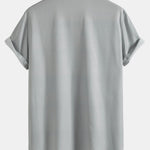 Ensemble — chemise à imprimé montagne et rivière à l'encre & short de bain mi-long à cordon