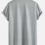 Ensemble — chemise à imprimé montagne et rivière à l'encre & short de bain mi-long à cordon