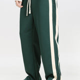 Ensemble — sweat polo contrastant à imprimé Milano & pantalon rayé à ourlet fendu